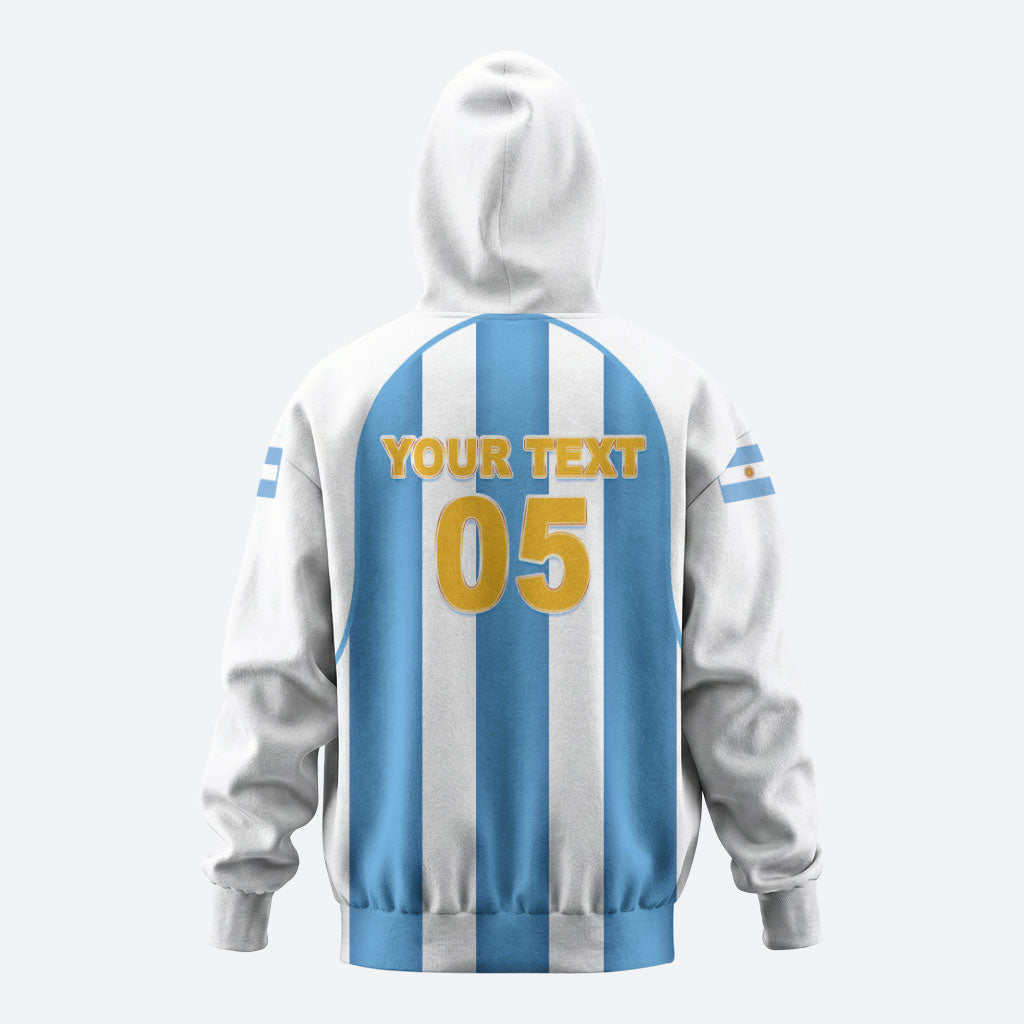 Custom World Football 2026 Argentina Zip Hoodie Vamos La Albiceleste