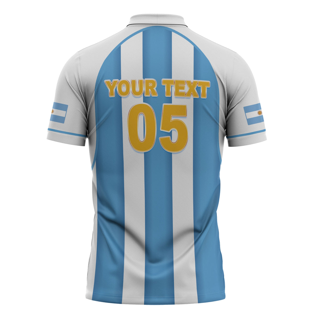 Custom World Football 2026 Argentina Zipper Polo Shirt Vamos La Albiceleste