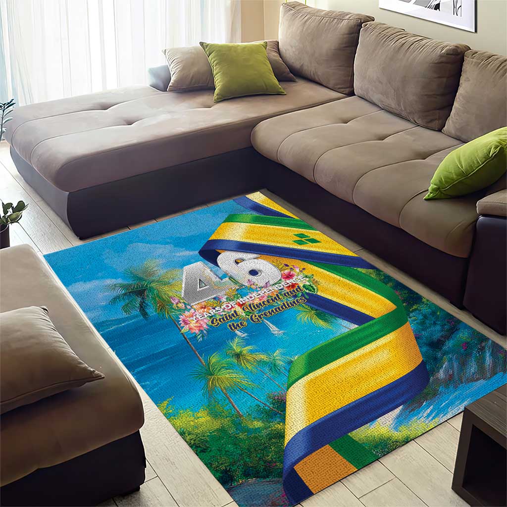 Saint Vincent And The Grenadines Area Rug 46 Years Of Independence - Wonder Print Shop
