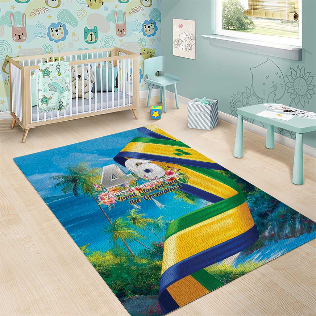 Saint Vincent And The Grenadines Area Rug 46 Years Of Independence - Wonder Print Shop