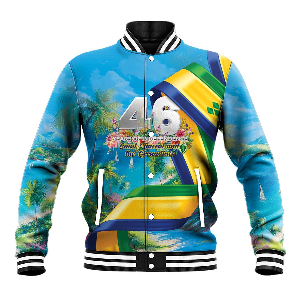 Saint Vincent And The Grenadines Baseball Jacket 46 Years Of Independence - Wonder Print Shop
