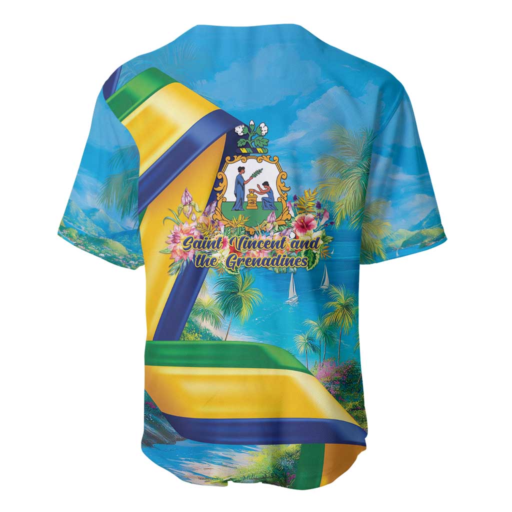 Saint Vincent And The Grenadines Baseball Jersey 46 Years Of Independence - Wonder Print Shop