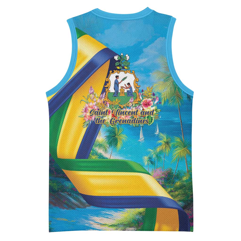Saint Vincent And The Grenadines Basketball Jersey 46 Years Of Independence - Wonder Print Shop