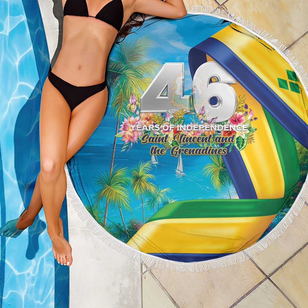 Saint Vincent And The Grenadines Beach Blanket 46 Years Of Independence - Wonder Print Shop