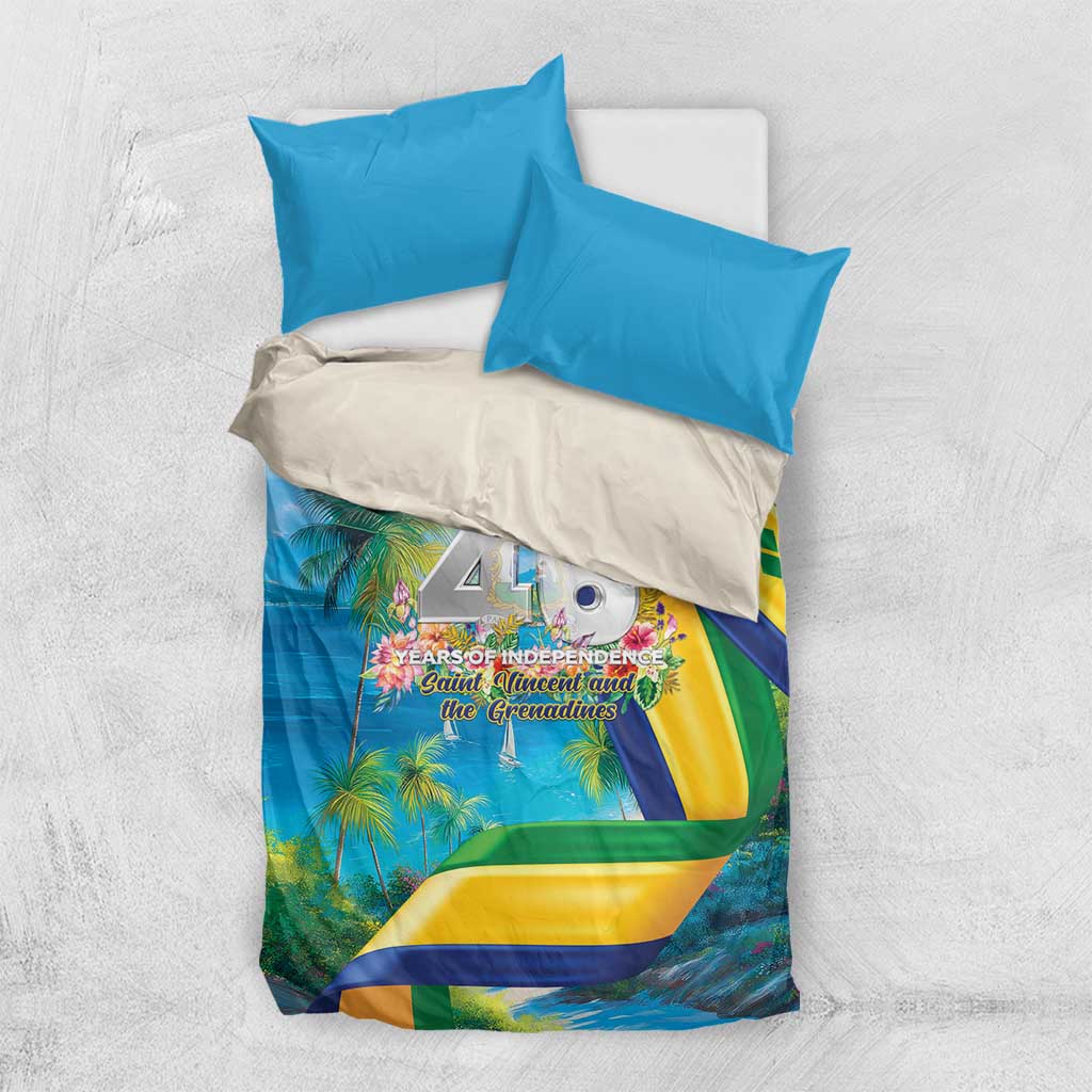 Saint Vincent And The Grenadines Bedding Set 46 Years Of Independence - Wonder Print Shop