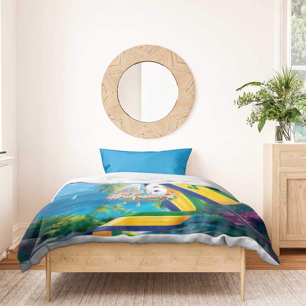 Saint Vincent And The Grenadines Bedding Set 46 Years Of Independence - Wonder Print Shop