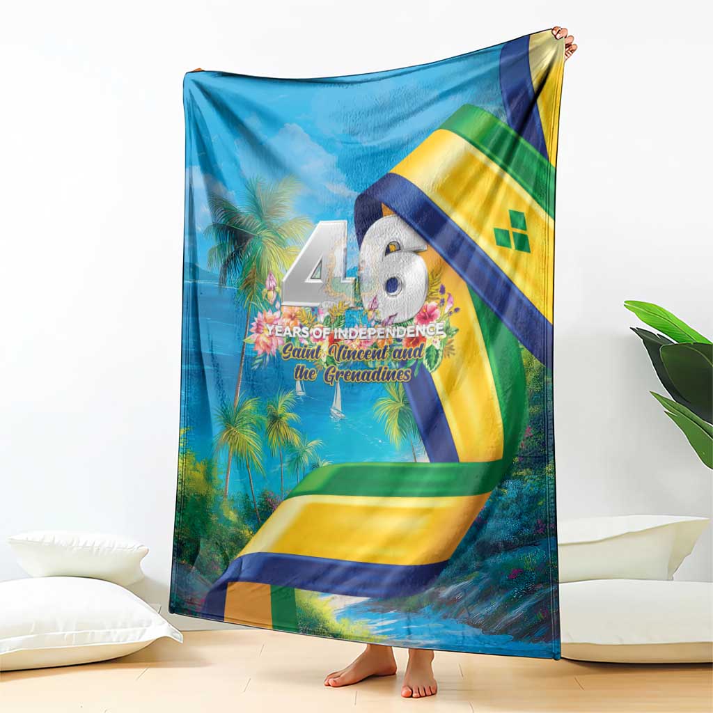 Saint Vincent And The Grenadines Blanket 46 Years Of Independence - Wonder Print Shop