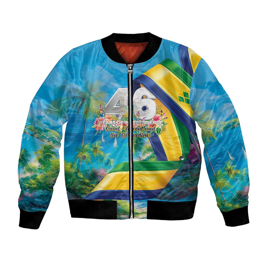 Saint Vincent And The Grenadines Bomber Jacket 46 Years Of Independence - Wonder Print Shop