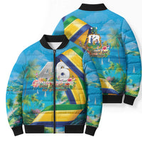 Saint Vincent And The Grenadines Bomber Puffer Jacket 46 Years Of Independence - Wonder Print Shop