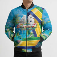 Saint Vincent And The Grenadines Bomber Puffer Jacket 46 Years Of Independence - Wonder Print Shop