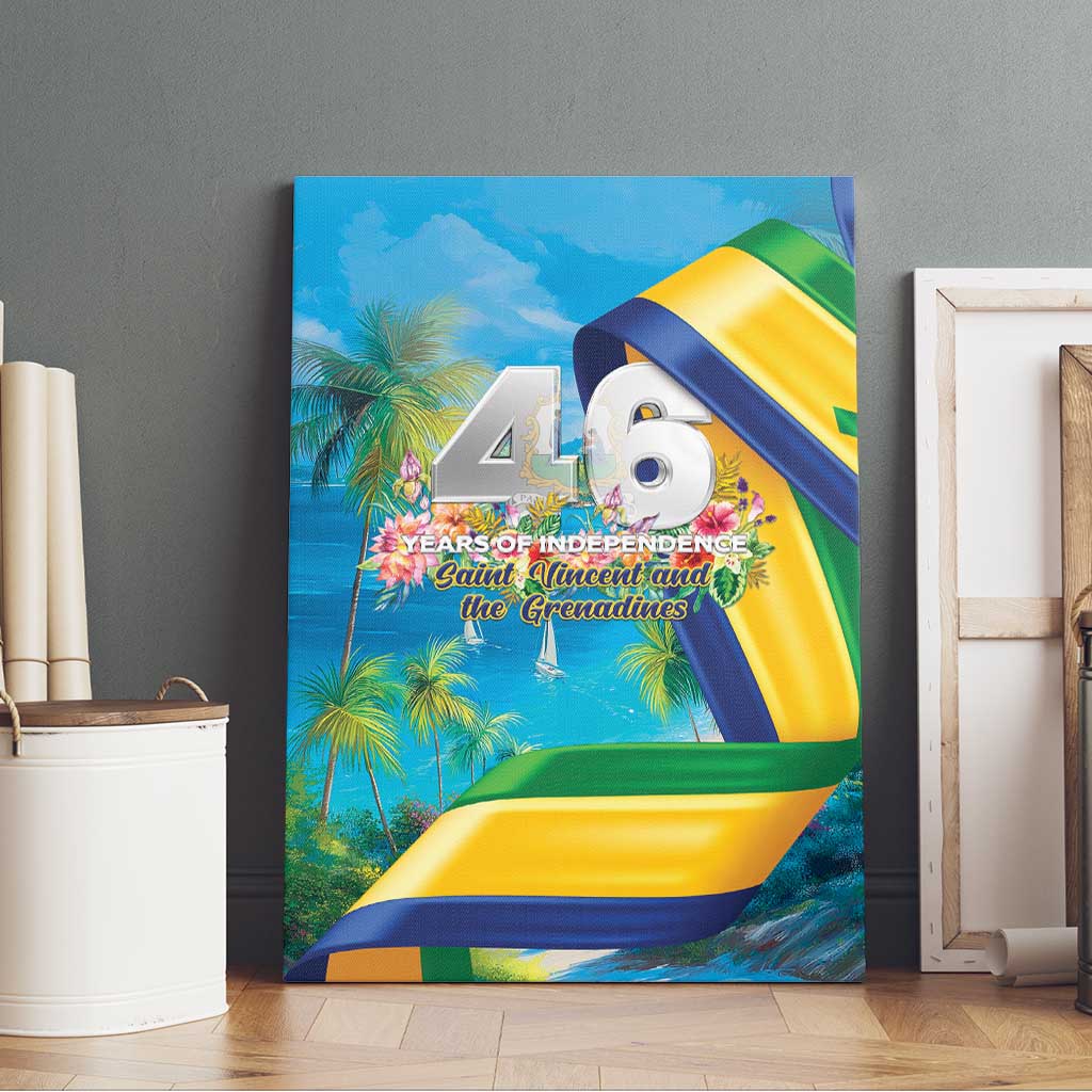 Saint Vincent And The Grenadines Canvas Wall Art 46 Years Of Independence - Wonder Print Shop
