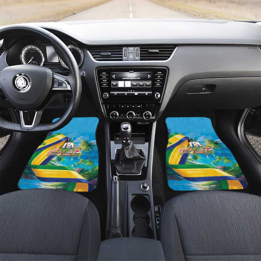 Saint Vincent And The Grenadines Car Mats 46 Years Of Independence - Wonder Print Shop