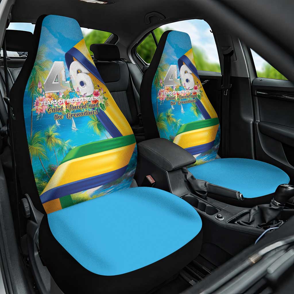Saint Vincent And The Grenadines Car Seat Cover 46 Years Of Independence - Wonder Print Shop