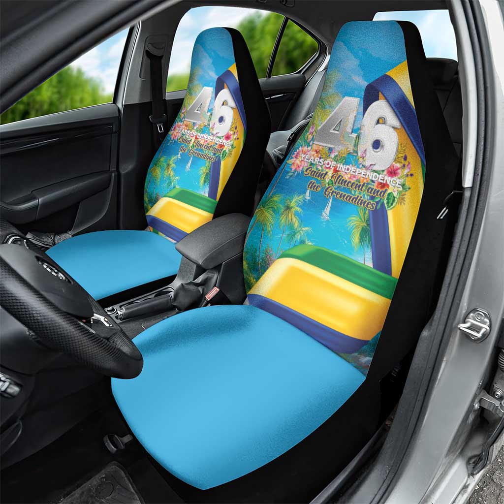 Saint Vincent And The Grenadines Car Seat Cover 46 Years Of Independence - Wonder Print Shop