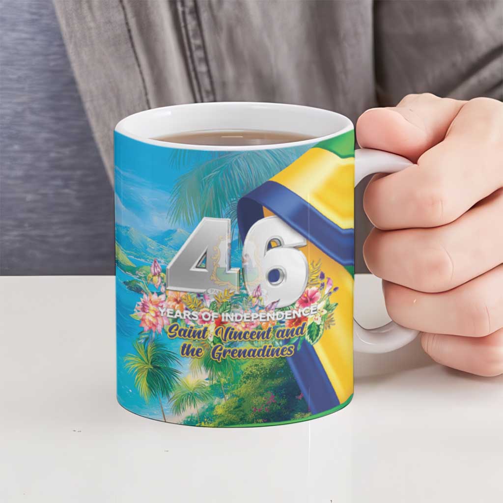 Saint Vincent And The Grenadines Ceramic Mug 46 Years Of Independence - Wonder Print Shop