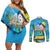 Saint Vincent And The Grenadines Couples Matching Off Shoulder Short Dress and Long Sleeve Button Shirt 46 Years Of Independence - Wonder Print Shop