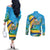 Saint Vincent And The Grenadines Couples Matching Off The Shoulder Long Sleeve Dress and Long Sleeve Button Shirt 46 Years Of Independence - Wonder Print Shop