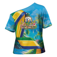 Saint Vincent And The Grenadines Cross Shoulder Shirt 46 Years Of Independence - Wonder Print Shop