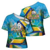 Saint Vincent And The Grenadines Cross Shoulder Shirt 46 Years Of Independence - Wonder Print Shop