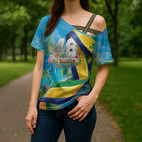 Saint Vincent And The Grenadines Cross Shoulder Shirt 46 Years Of Independence - Wonder Print Shop