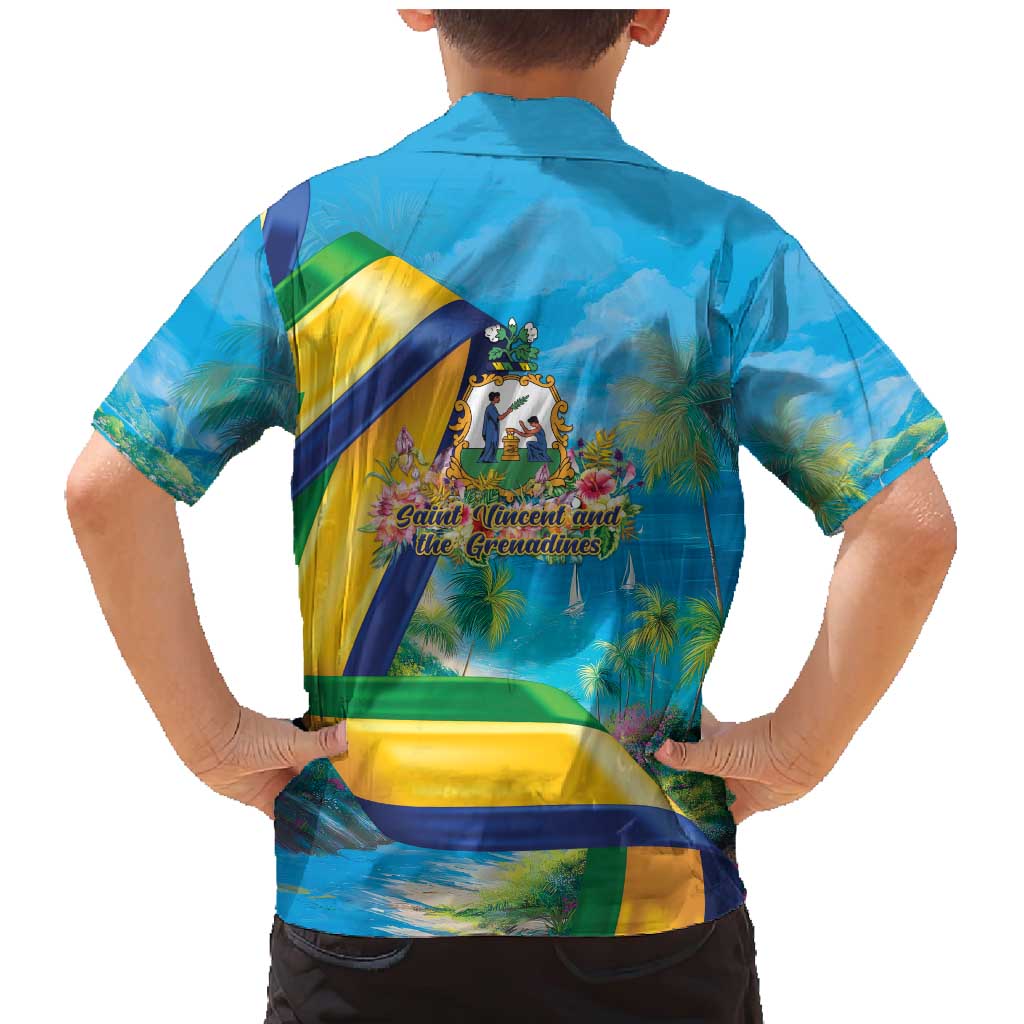 Saint Vincent And The Grenadines Family Matching Mermaid Dress and Hawaiian Shirt 46 Years Of Independence - Wonder Print Shop