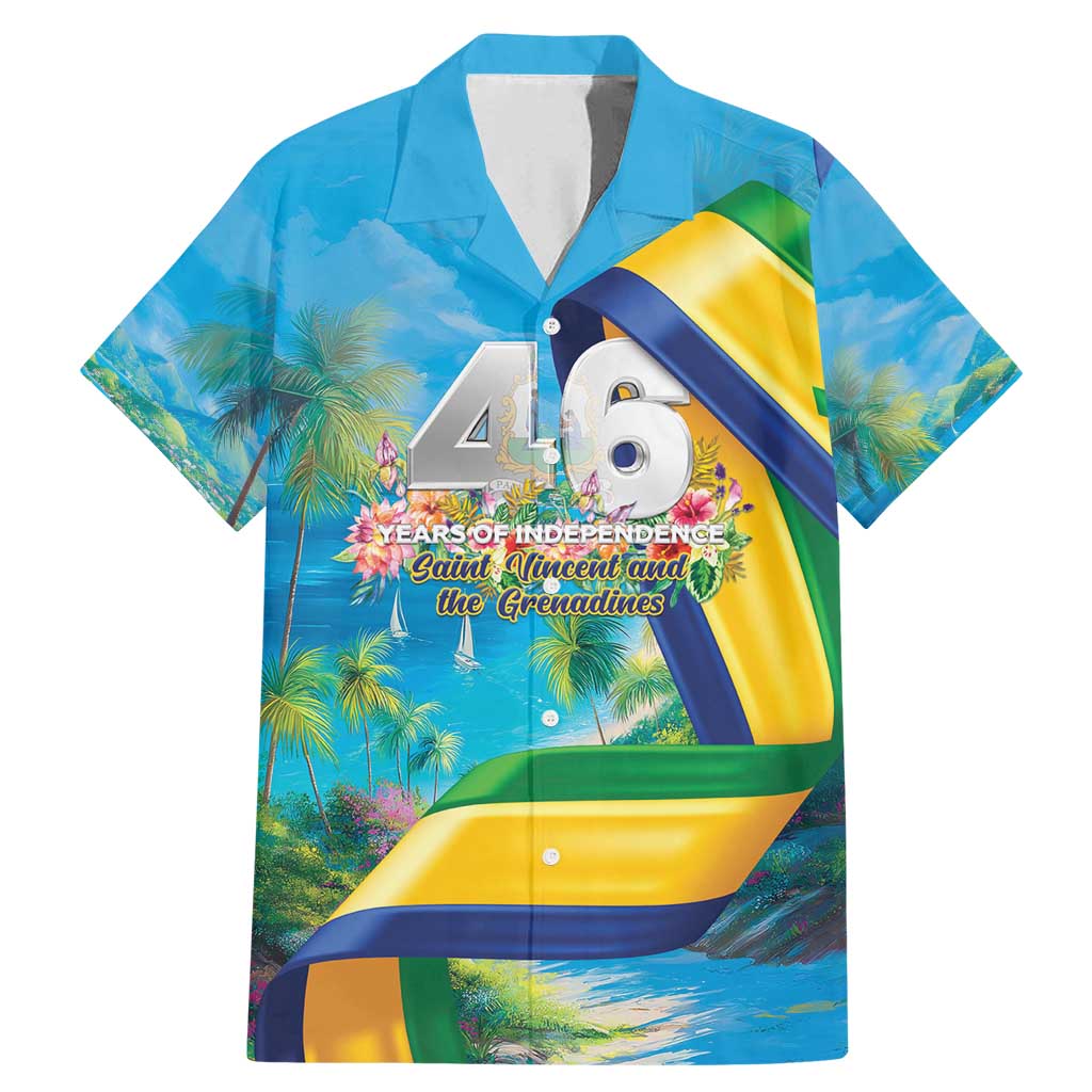 Saint Vincent And The Grenadines Family Matching Mermaid Dress and Hawaiian Shirt 46 Years Of Independence - Wonder Print Shop