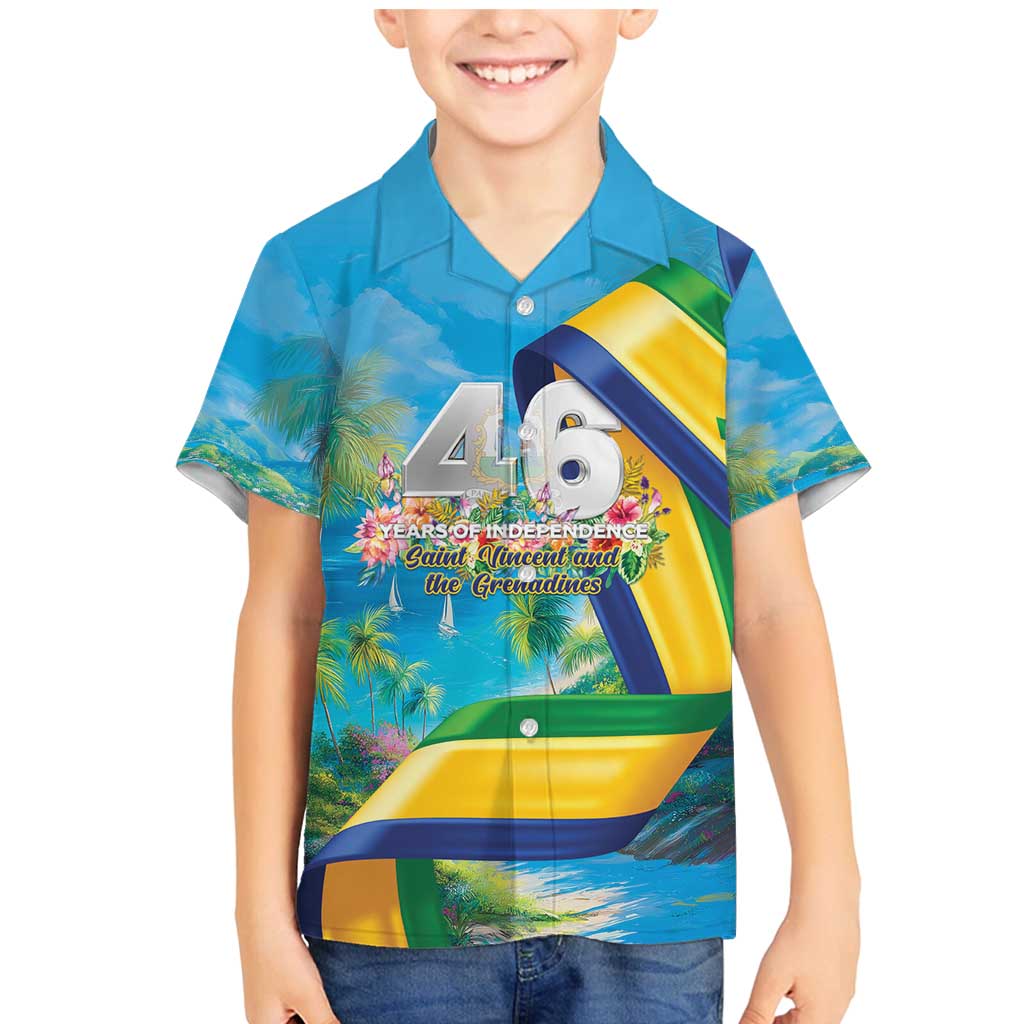 Saint Vincent And The Grenadines Family Matching Mermaid Dress and Hawaiian Shirt 46 Years Of Independence - Wonder Print Shop