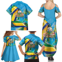 Saint Vincent And The Grenadines Family Matching Summer Maxi Dress and Hawaiian Shirt 46 Years Of Independence - Wonder Print Shop