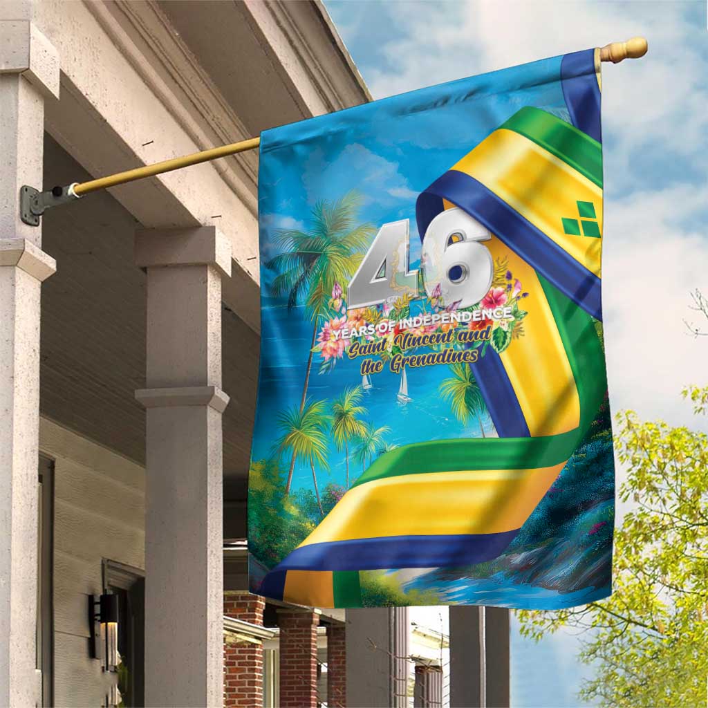 Saint Vincent And The Grenadines Garden Flag 46 Years Of Independence - Wonder Print Shop