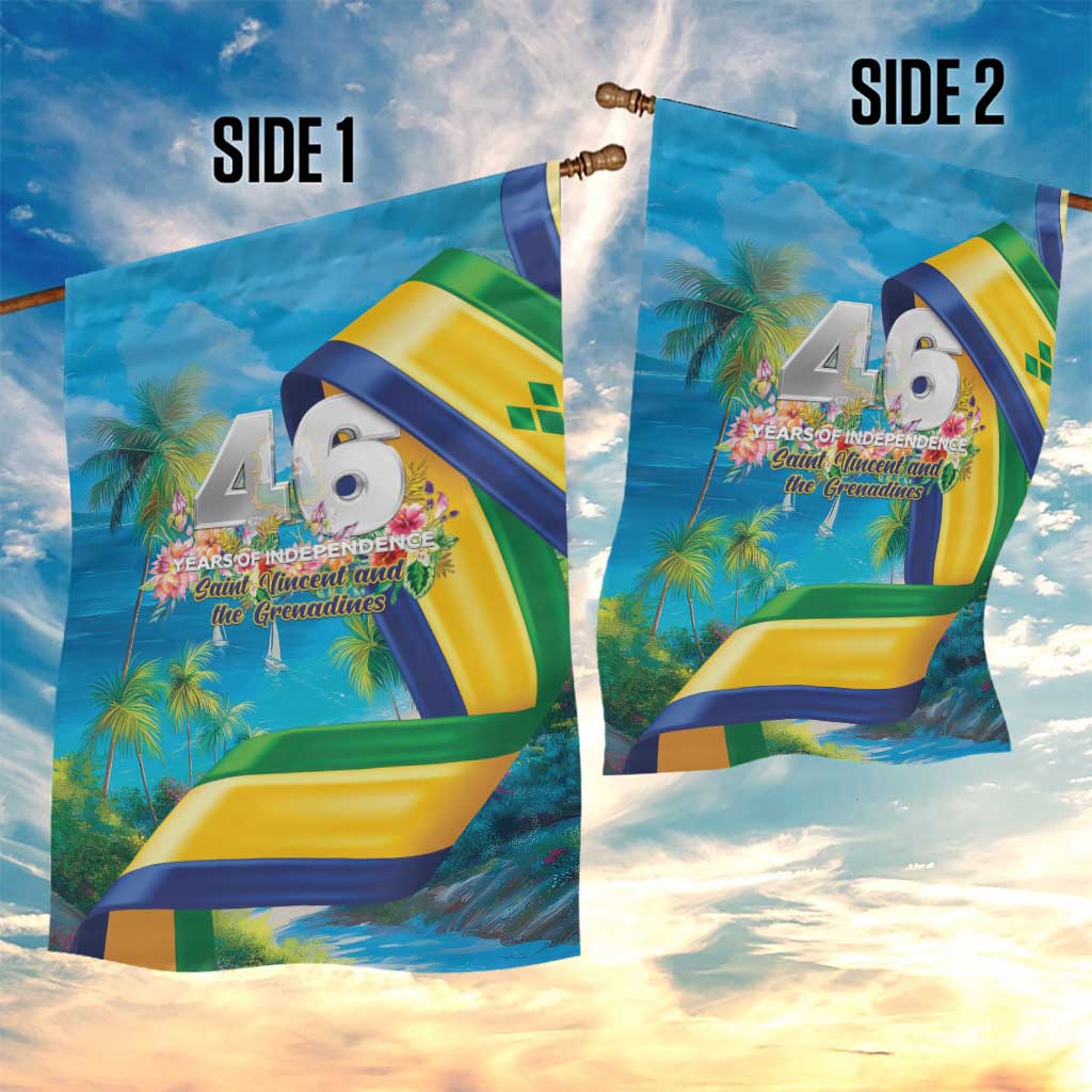 Saint Vincent And The Grenadines Garden Flag 46 Years Of Independence - Wonder Print Shop
