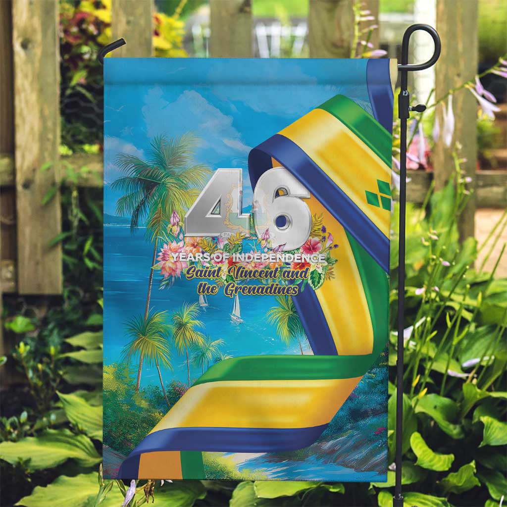 Saint Vincent And The Grenadines Garden Flag 46 Years Of Independence - Wonder Print Shop