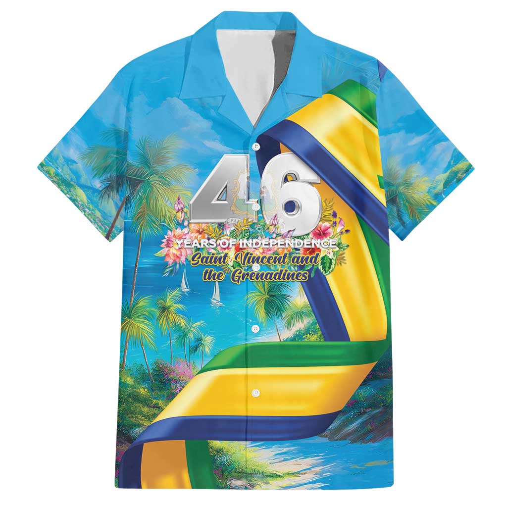 Saint Vincent And The Grenadines Hawaiian Shirt 46 Years Of Independence - Wonder Print Shop