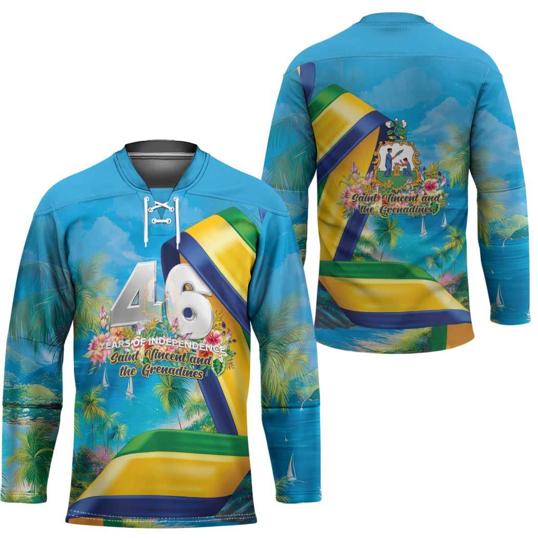 Saint Vincent And The Grenadines Hockey Jersey 46 Years Of Independence - Wonder Print Shop