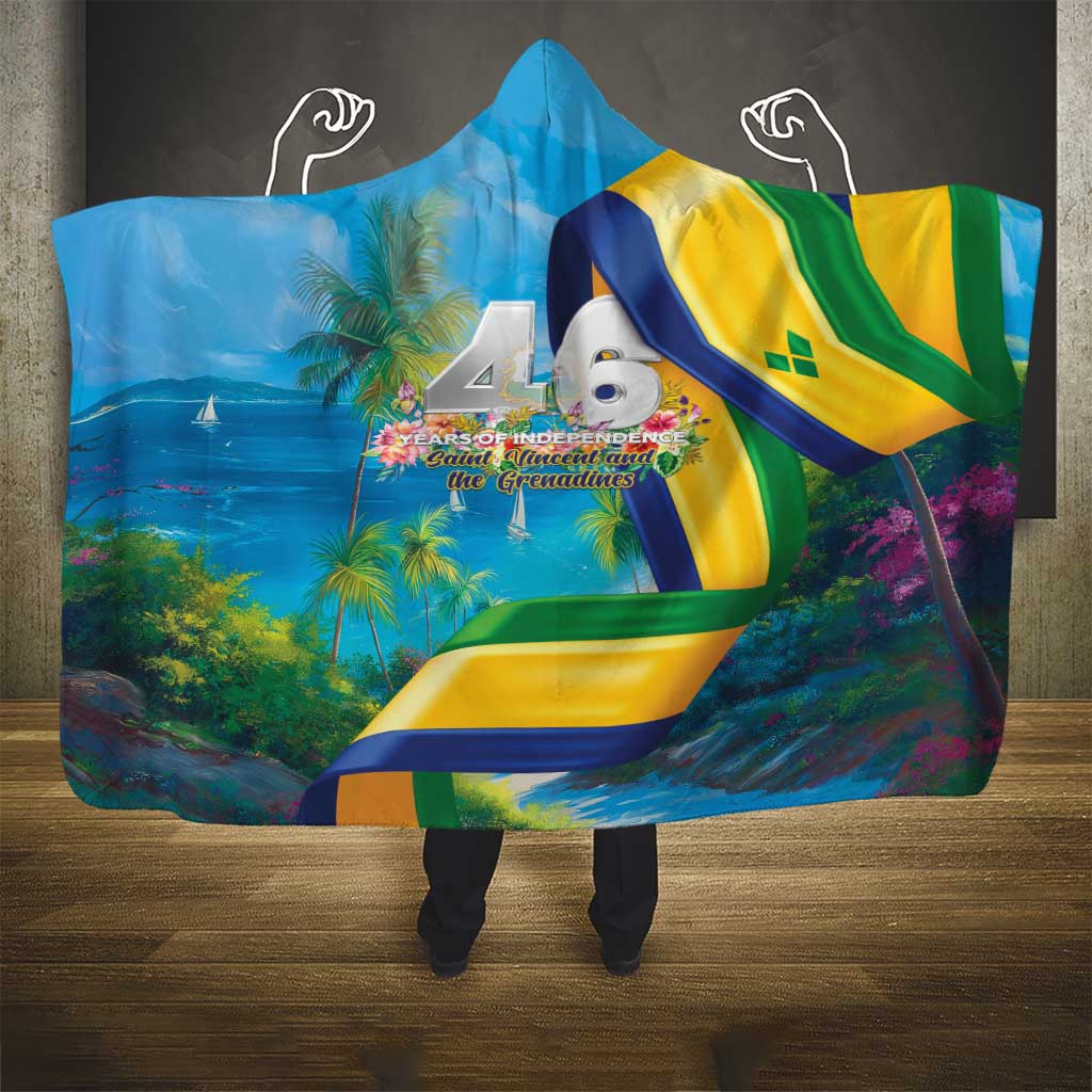 Saint Vincent And The Grenadines Hooded Blanket 46 Years Of Independence - Wonder Print Shop
