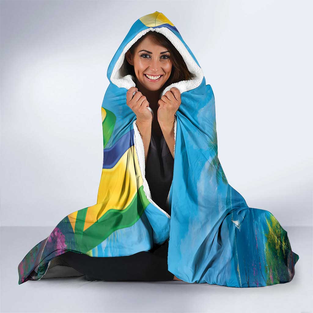 Saint Vincent And The Grenadines Hooded Blanket 46 Years Of Independence - Wonder Print Shop