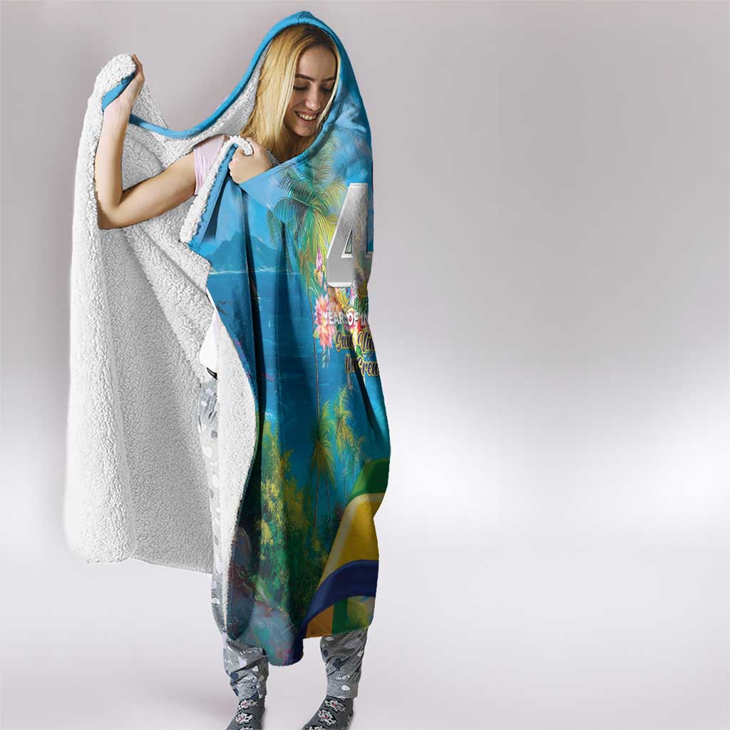 Saint Vincent And The Grenadines Hooded Blanket 46 Years Of Independence - Wonder Print Shop