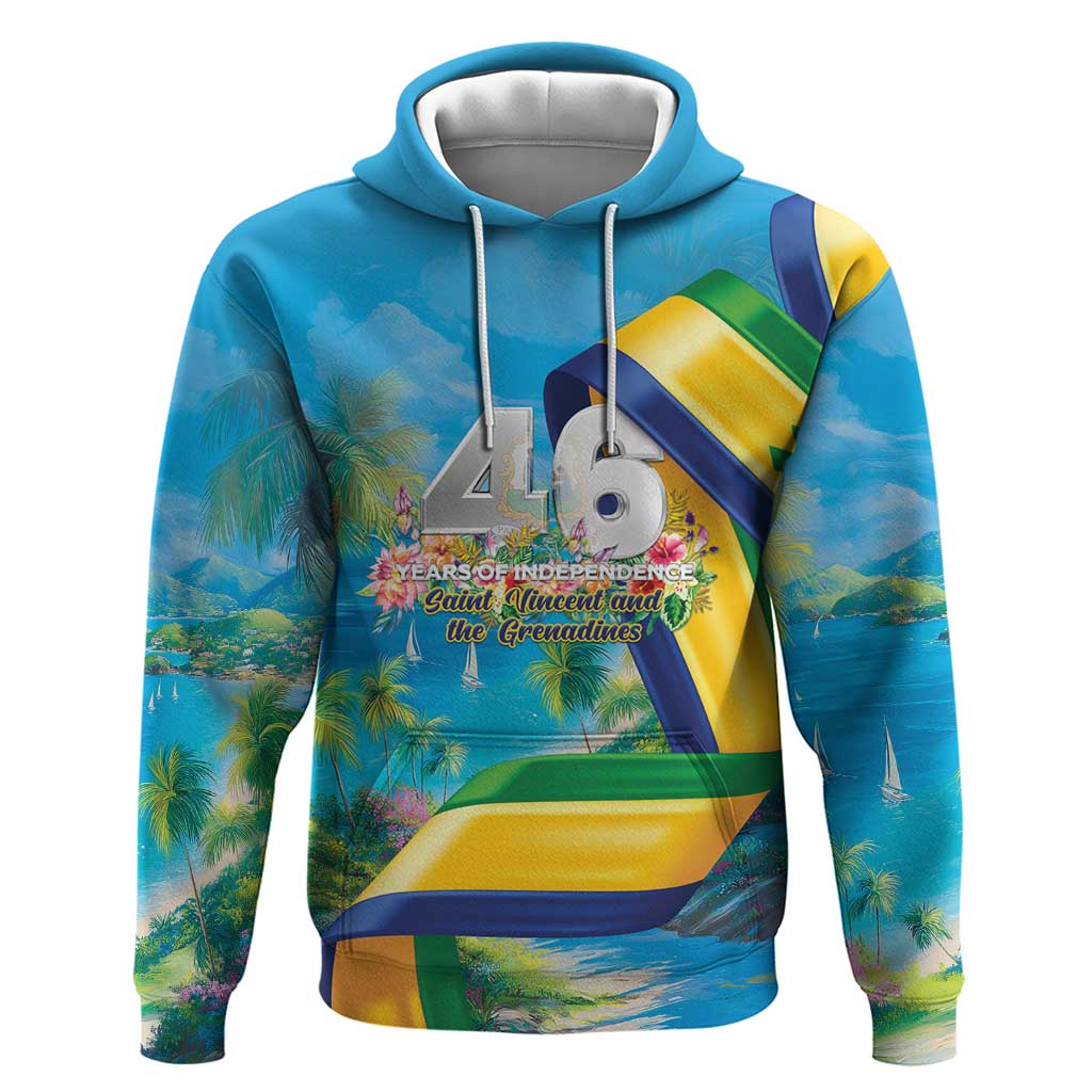 Saint Vincent And The Grenadines Hoodie 46 Years Of Independence - Wonder Print Shop