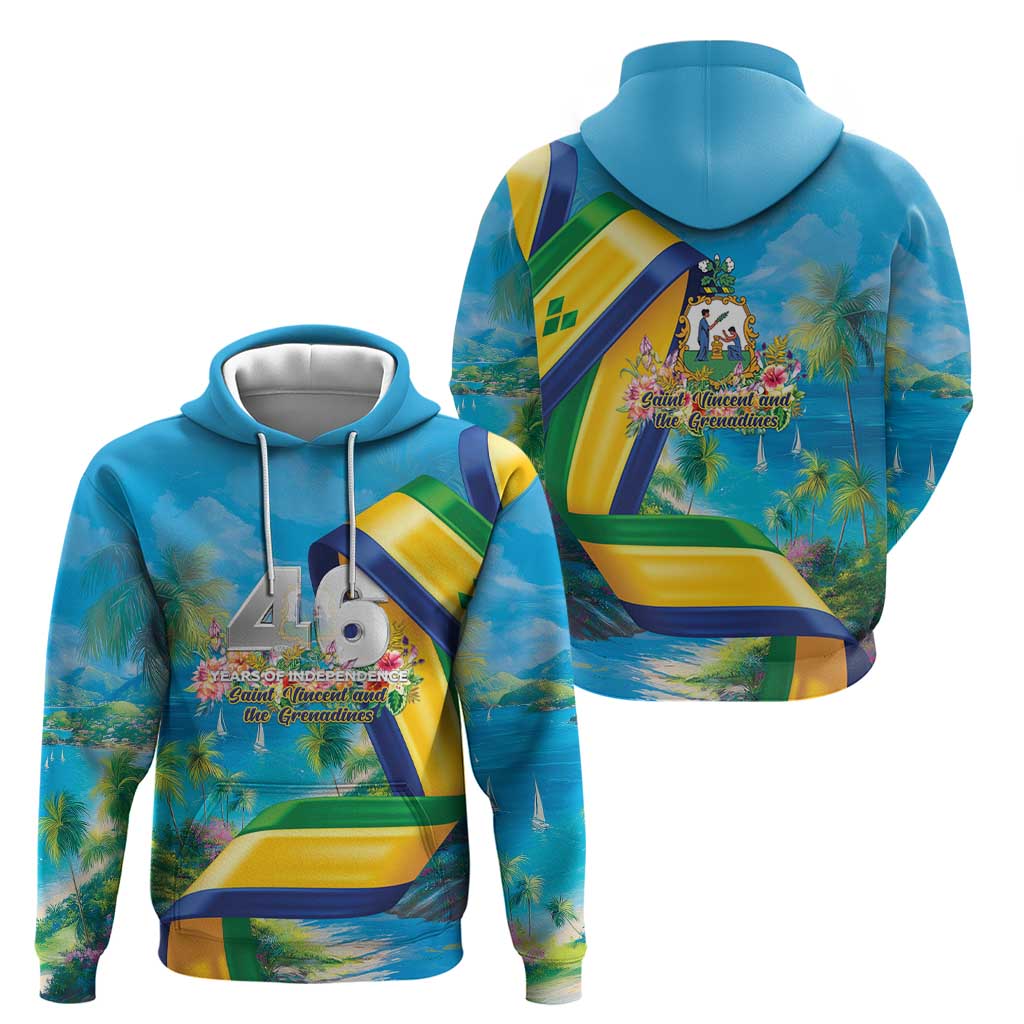 Saint Vincent And The Grenadines Hoodie 46 Years Of Independence - Wonder Print Shop