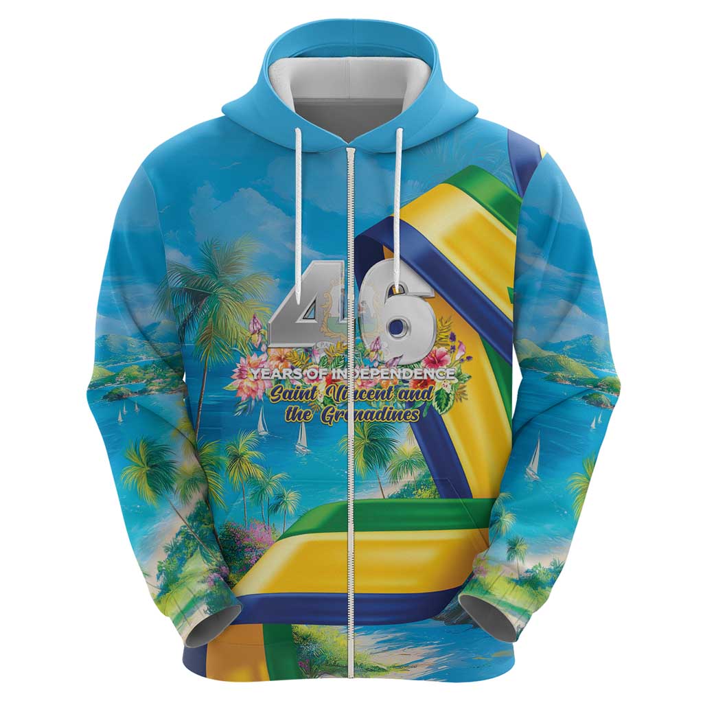 Saint Vincent And The Grenadines Hoodie 46 Years Of Independence - Wonder Print Shop