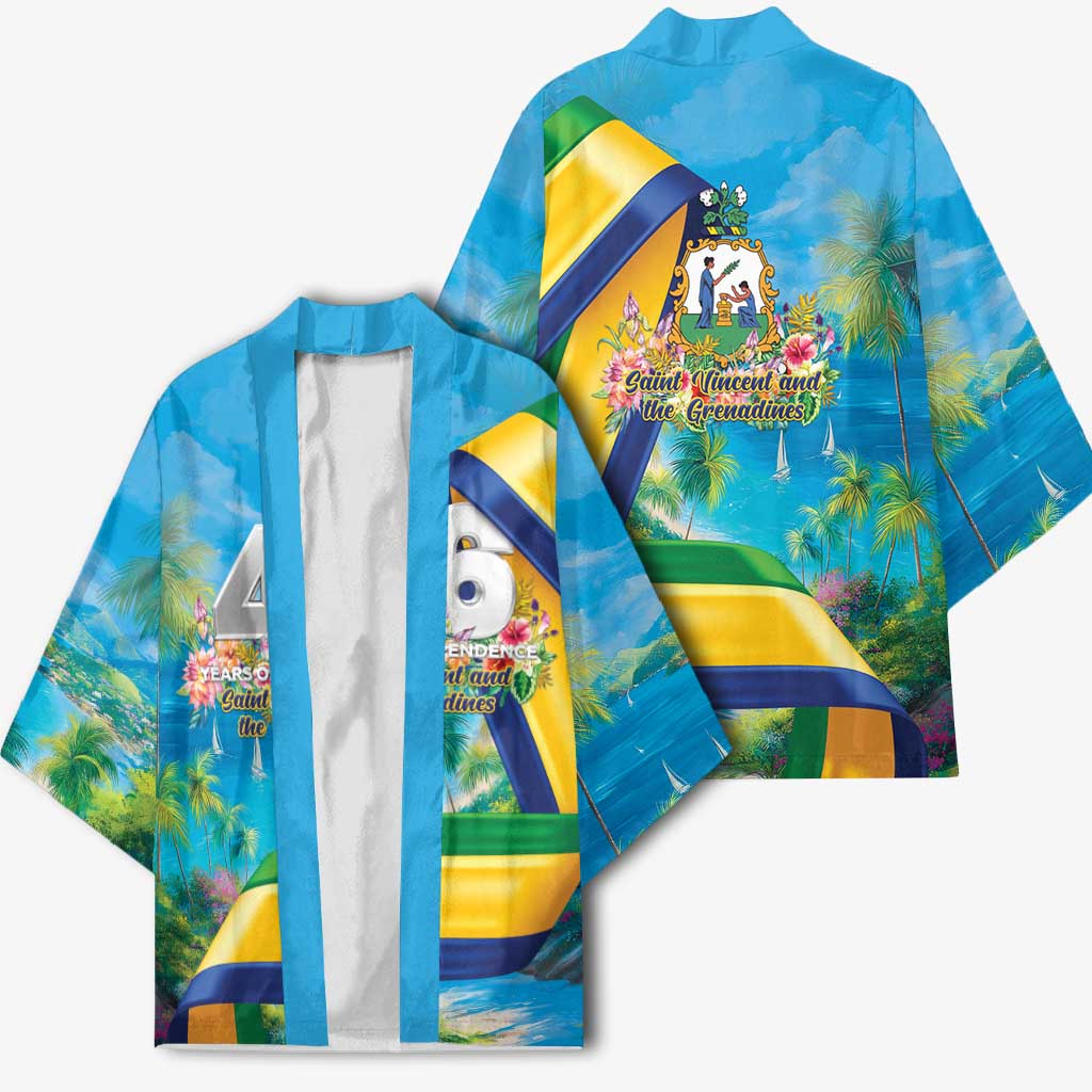 Saint Vincent And The Grenadines Kimono 46 Years Of Independence - Wonder Print Shop
