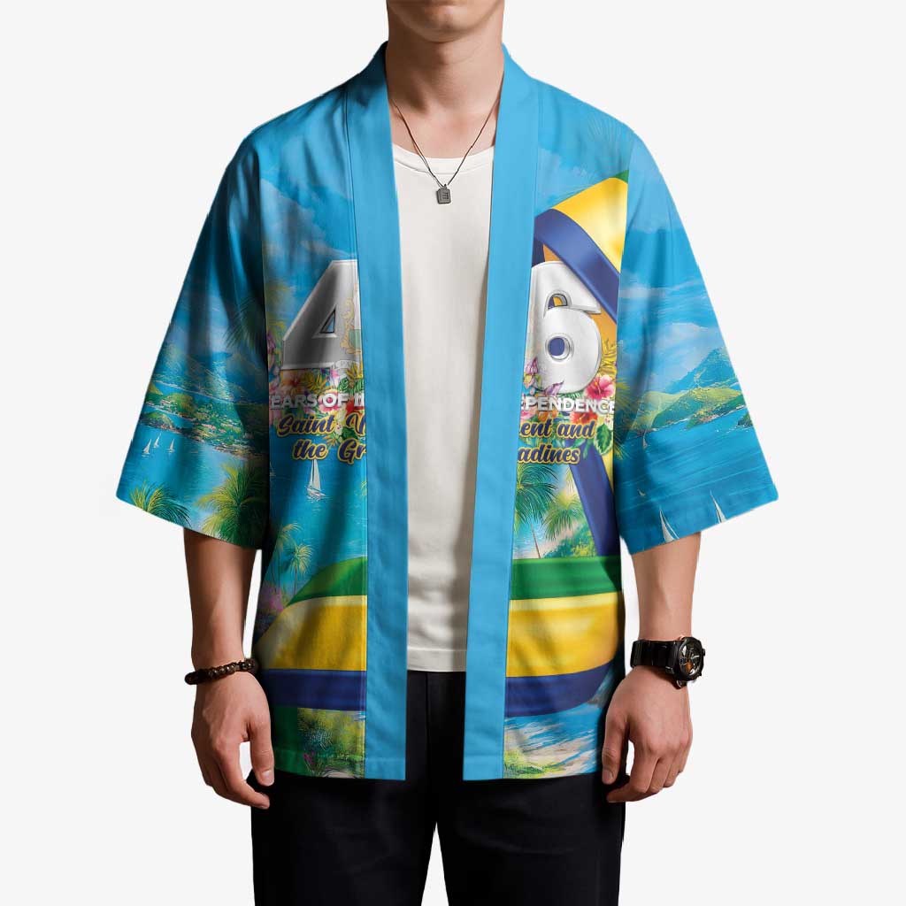 Saint Vincent And The Grenadines Kimono 46 Years Of Independence - Wonder Print Shop