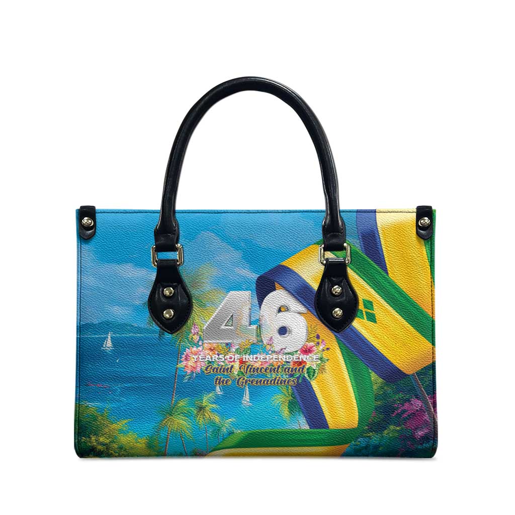 Saint Vincent And The Grenadines Leather Bag 46 Years Of Independence - Wonder Print Shop