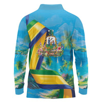 Saint Vincent And The Grenadines Long Sleeve Polo Shirt 46 Years Of Independence - Wonder Print Shop