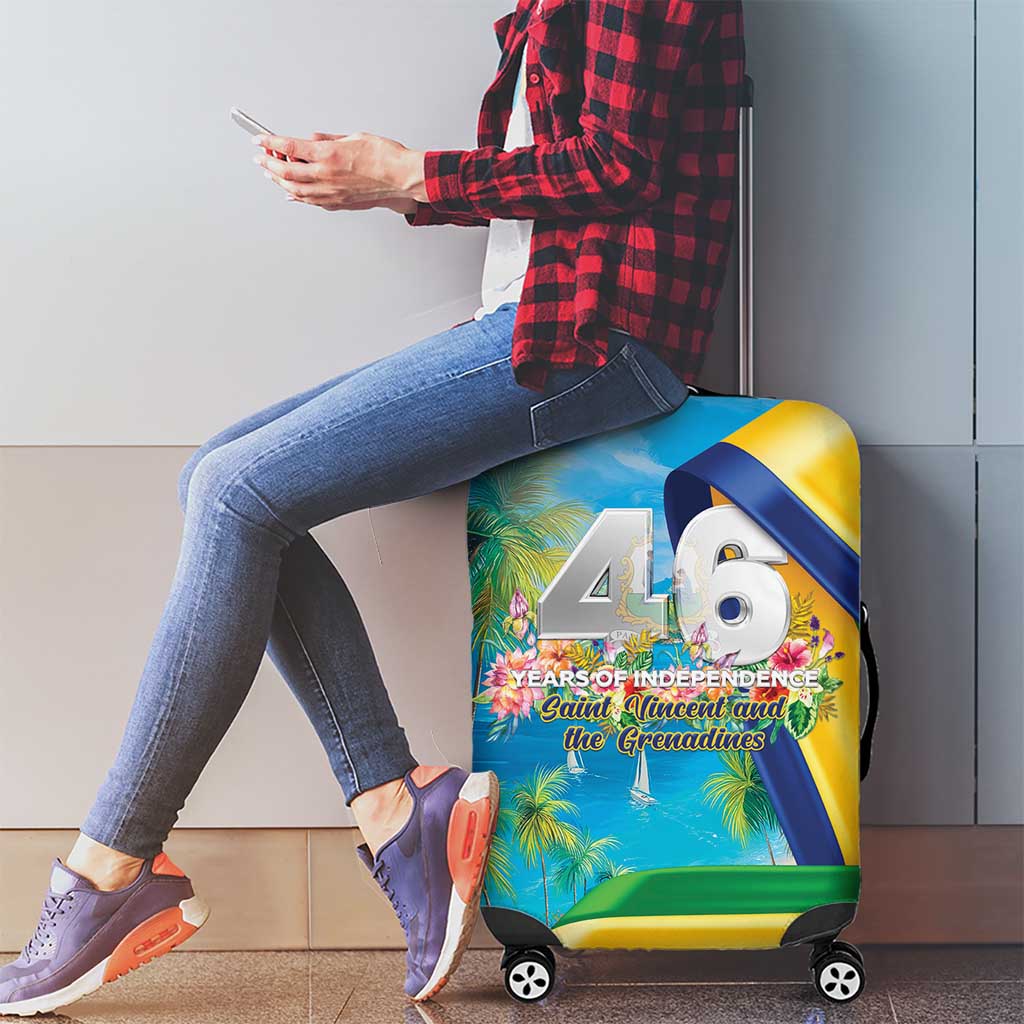 Saint Vincent And The Grenadines Luggage Cover 46 Years Of Independence - Wonder Print Shop