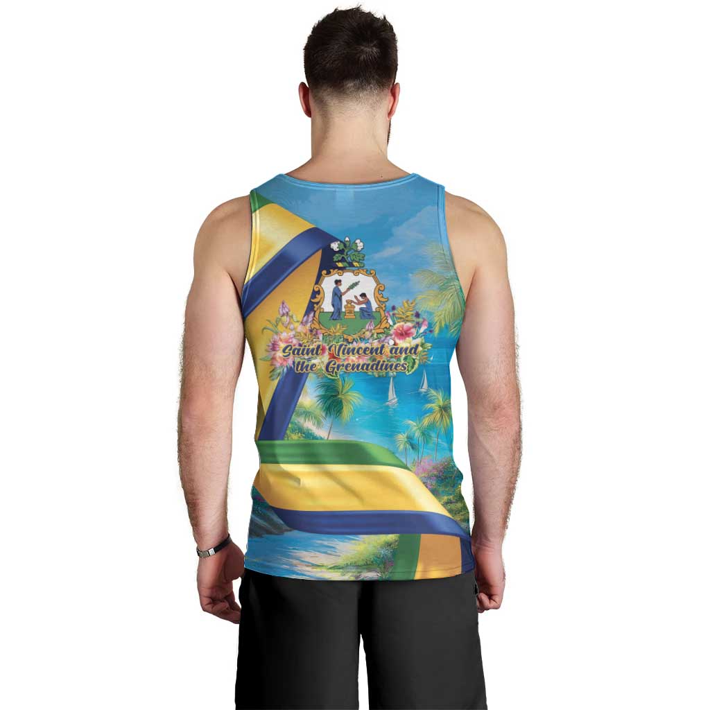 Saint Vincent And The Grenadines Men Tank Top 46 Years Of Independence - Wonder Print Shop