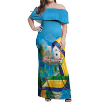 Saint Vincent And The Grenadines Off Shoulder Maxi Dress 46 Years Of Independence - Wonder Print Shop