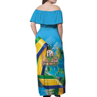 Saint Vincent And The Grenadines Off Shoulder Maxi Dress 46 Years Of Independence - Wonder Print Shop