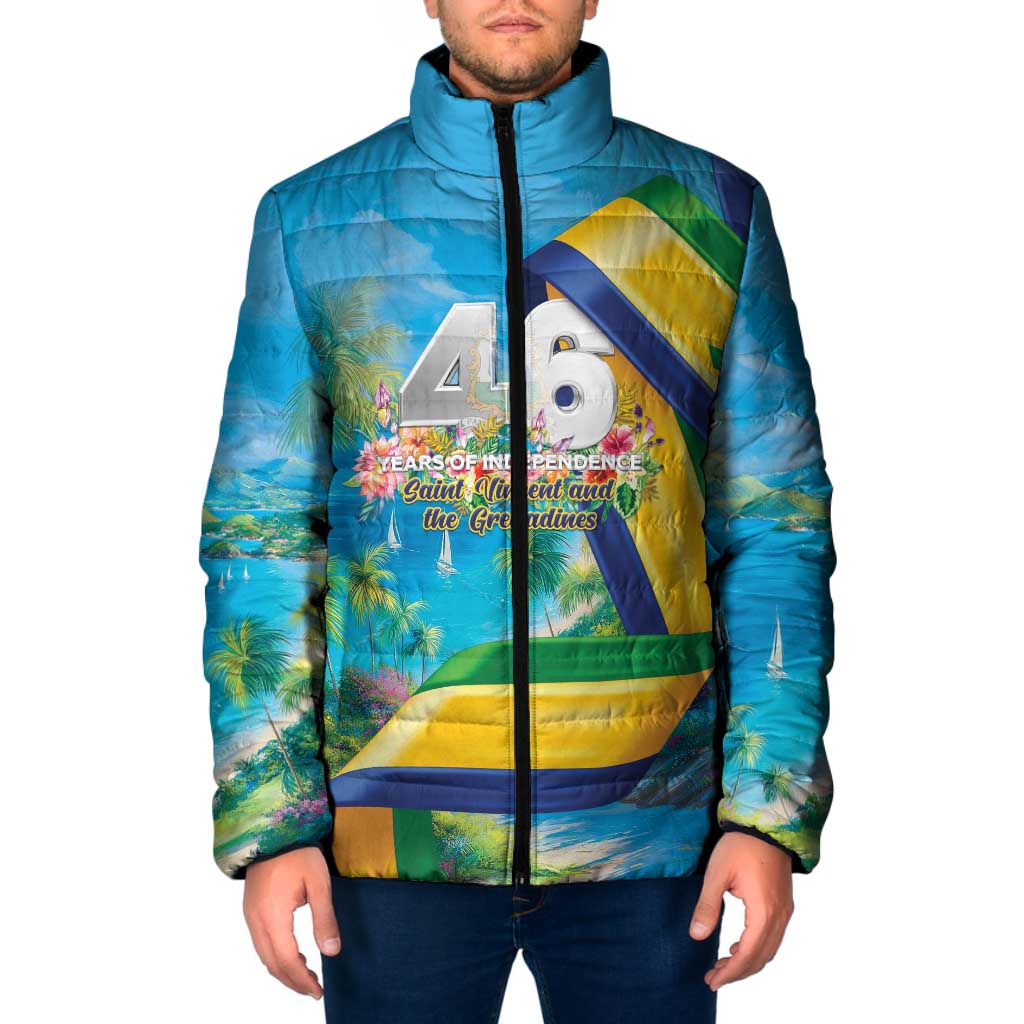 Saint Vincent And The Grenadines Padded Jacket 46 Years Of Independence - Wonder Print Shop