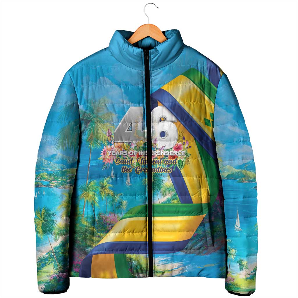 Saint Vincent And The Grenadines Padded Jacket 46 Years Of Independence - Wonder Print Shop