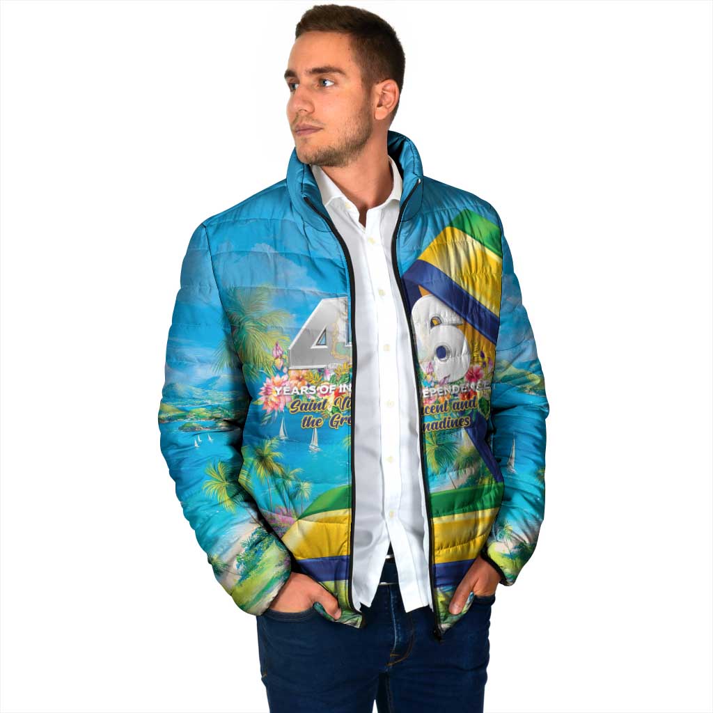 Saint Vincent And The Grenadines Padded Jacket 46 Years Of Independence - Wonder Print Shop